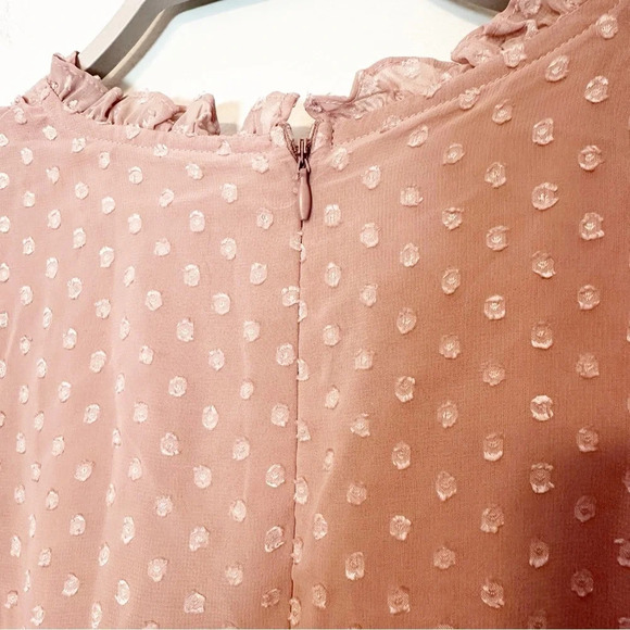 Lulus NWT Sweet Inspiration Mauve Pink Ruffled Maxi Dress Size Small Lined - Picture 7 of 11